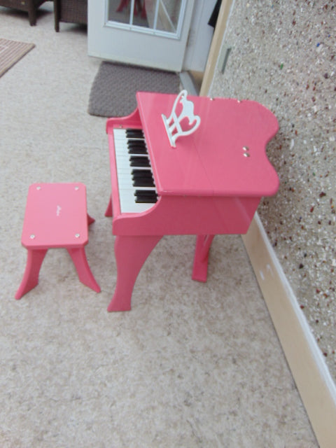 Hape Happy Grand Piano Pink Wood With Stool Fantastic Condition and Quality Age 3+