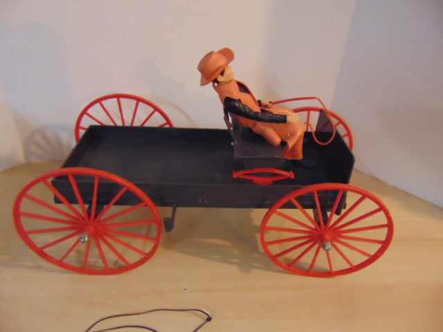 1960's Vintage Marx Jonny West Buckboard Wagon Thunderbolt Horse +RARE Edition Jamie In Black