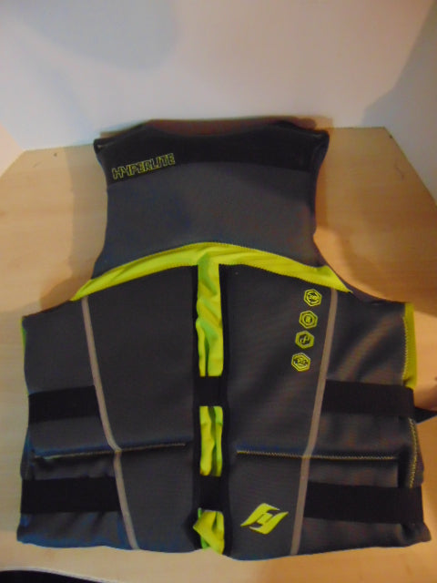 Life Jacket Men's Size X Large Hyperlite Ski Surf Grey Lime Black Neoprene