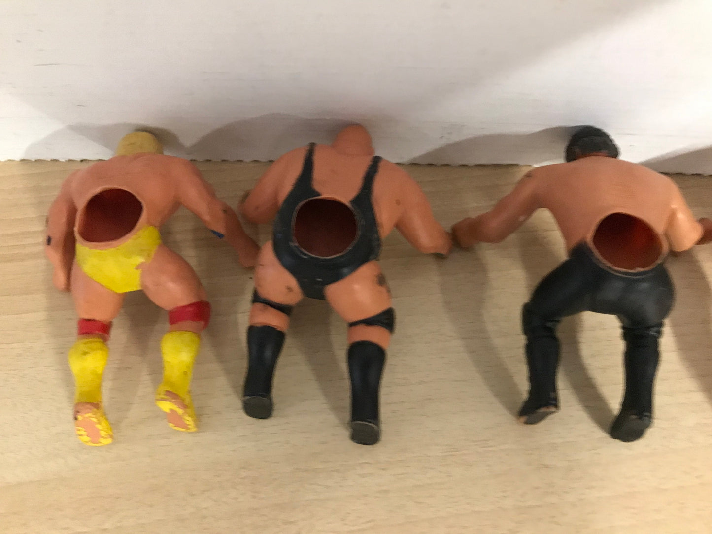 4 Vintage 1985 WWW Wrestling Action Figures Rubber Finger Puppets With 1 Rubber Figure