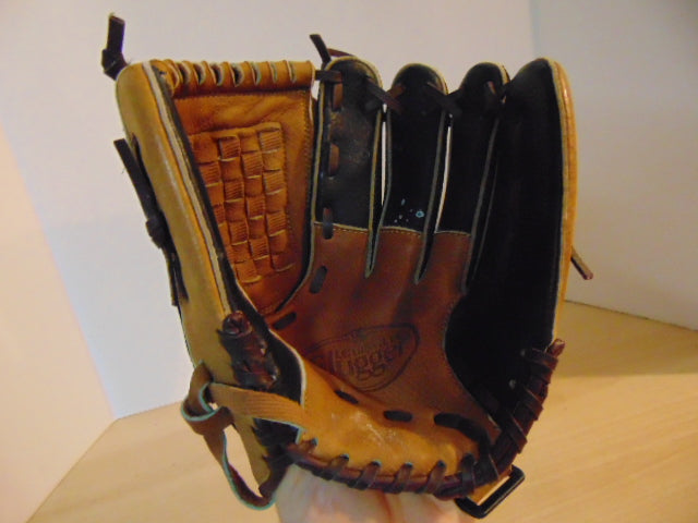 Baseball Glove Adult Size 11 inch Louisville Slugger Black Tan Leather Fits on Left Hand