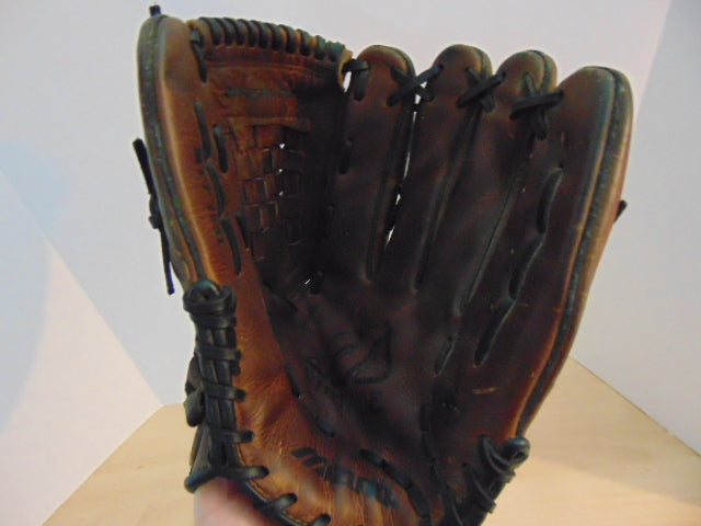 Baseball Glove Adult Size 12.5 inch Mizuno MVT1251 Brown Leather Fits on Left Hand