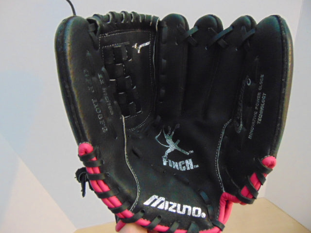 Baseball Glove Adult Size 11 inch Mizuno Black Fushia Leather Fits on Left Hand