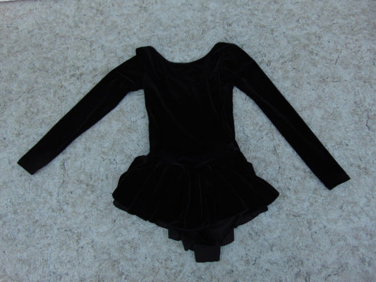 Figure Skating Dress Child Size 10-12 Mondor Black Velour As New Excellent