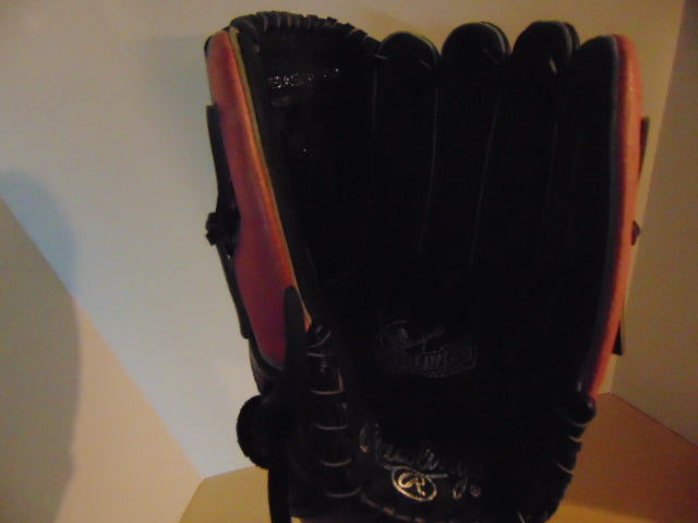 Baseball Glove Adult Size 12 inch Rawlings The Gold Glove Black Pink Leather Fits on Left Hand As New