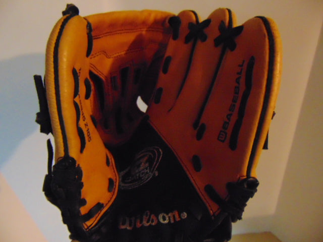 Baseball Glove Child Size 10.5 inch Wilson EZ Catch Brown Tan Leather Fits on Left Hand