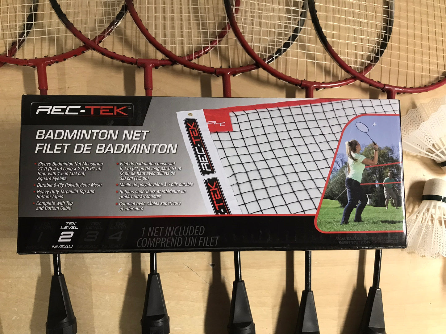 Badminton Raquets Set 6 With New Boxed Badminton Net and Birdies