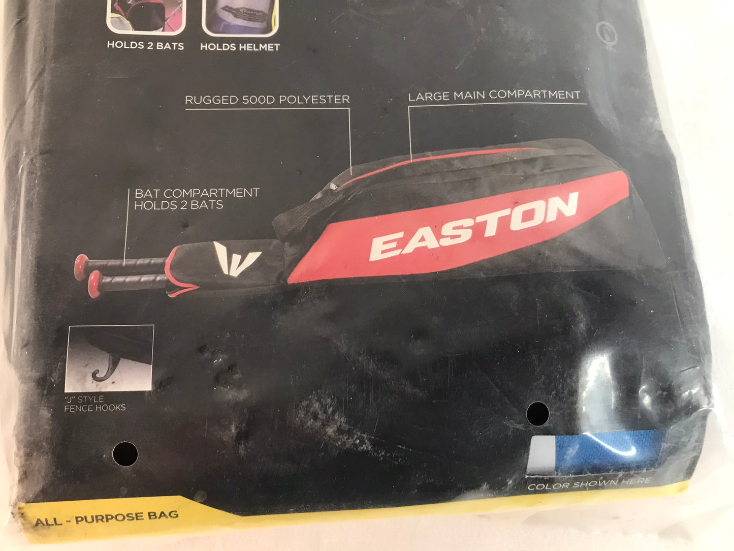 Baseball Bag Adult Size Easton Bag Speed Brigade Holds 2 Bats and Helmet NEW SEALED IN BAG Blue Black