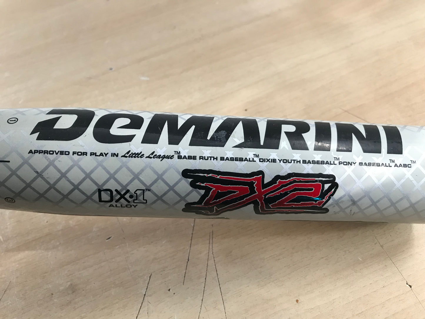 Baseball Bat 29 inch 18 oz Demarini DX2 Baseball Grey Black