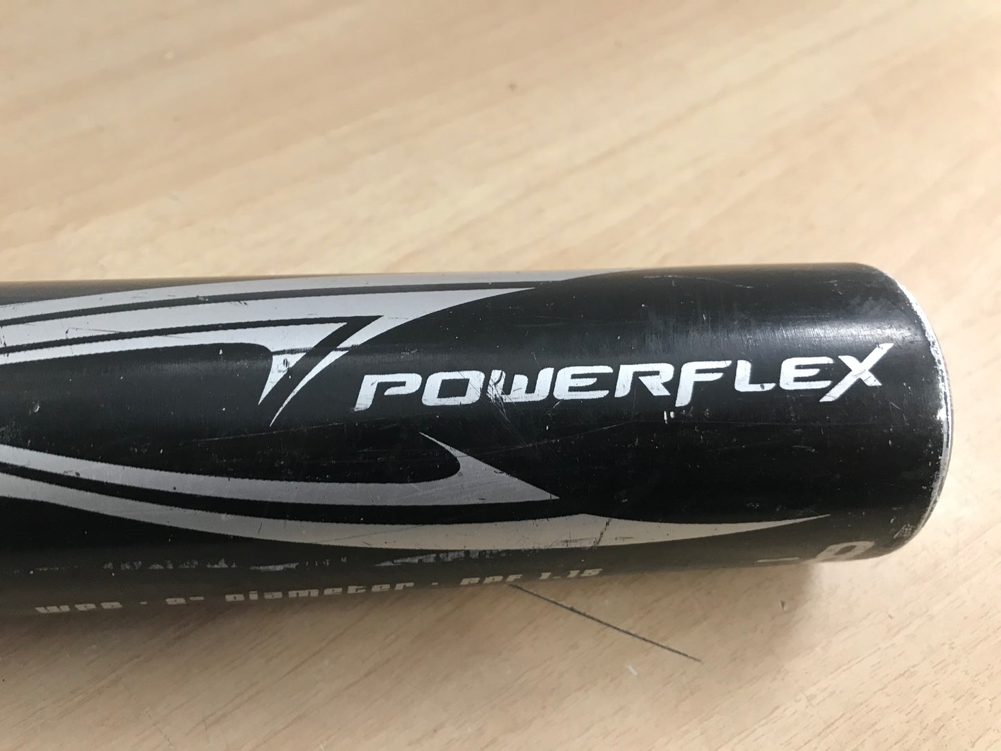 Baseball Bat 30 inch 22 oz Worth Powerflex Baseball Black