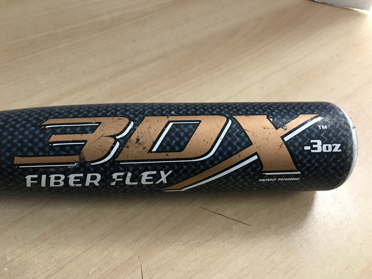 Baseball Bat 30 inch 27 oz Worth 3DX Fiber Flex Baseball Black Grey