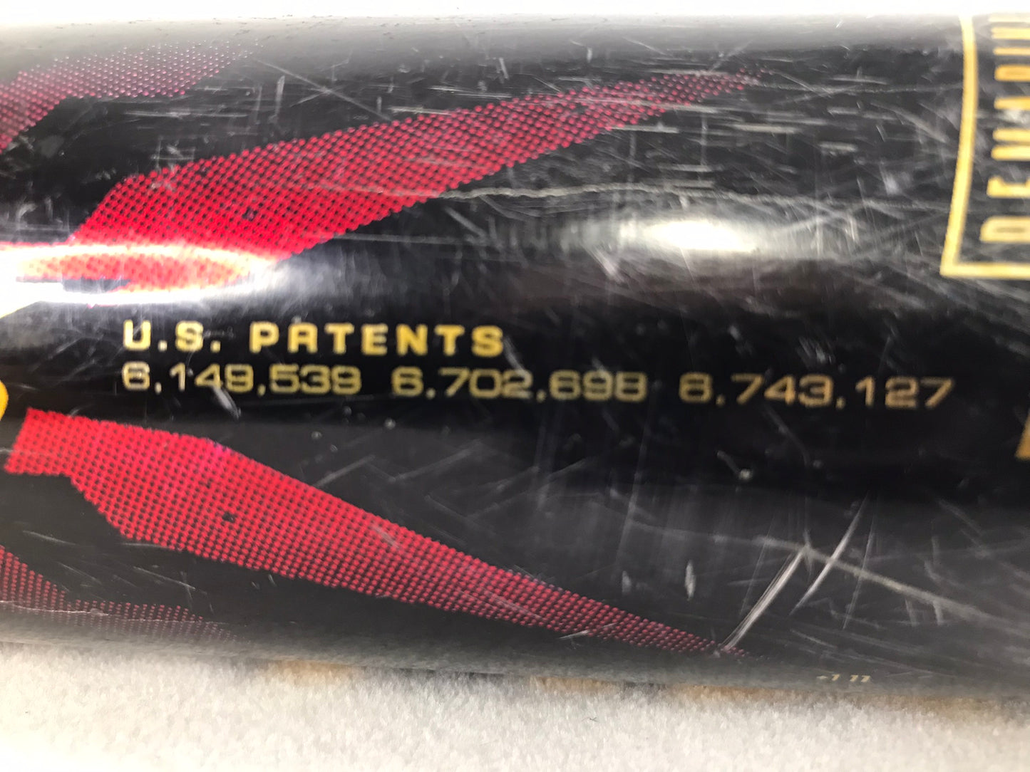 Baseball Bat 32 inch 23.5 oz Demarine Long Barrel Black Orange Half and Half