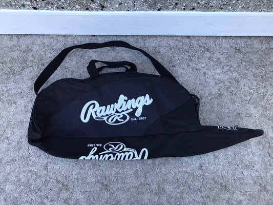 Baseball Bag Bat and Gear Bag Child Junior Size Rawlings Black White Excellent