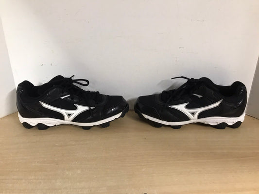 Baseball Shoes Cleats Ladies Size 7.5 Mizuno Black White Excellent