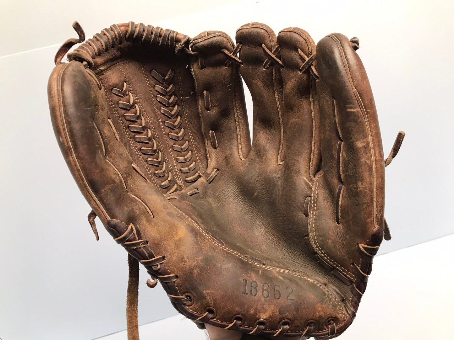 Baseball Glove 12 inch Pro Ted Williams Leather Brown Vintage Fits On Left Hand