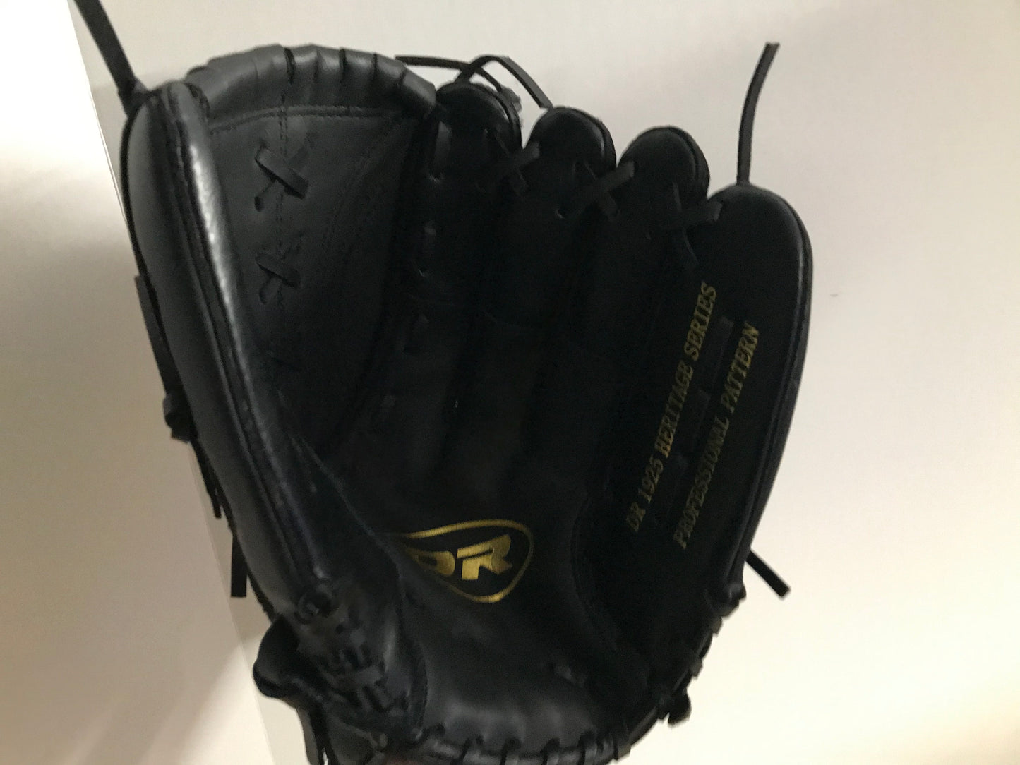 Baseball Glove Adult Size 12.5 inch DR Black Fits on LEFT Hand NEW DEMO MODEL