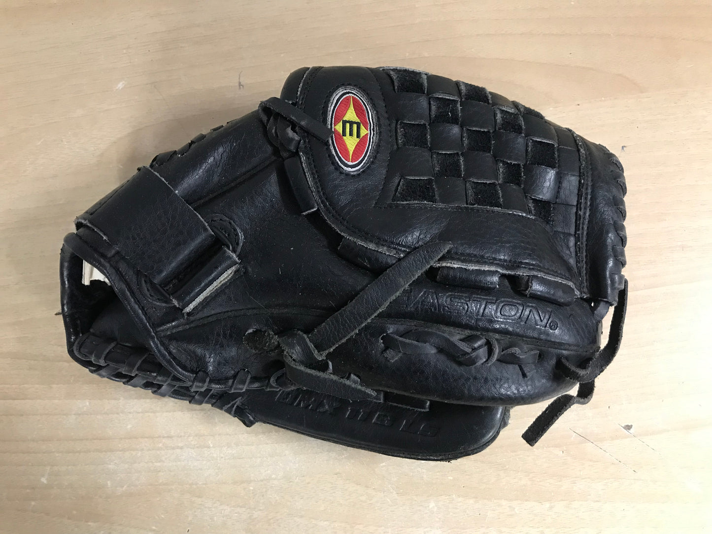 Baseball Glove Child Size 11 inch Easton Black Soft Leather Fits on Left Hand