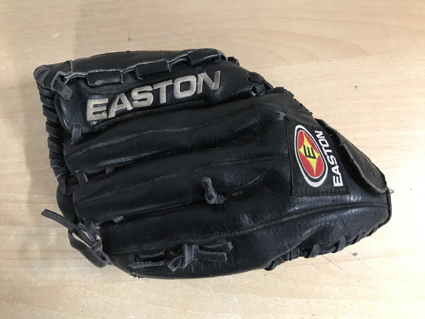 Baseball Glove Child Size 11 inch Easton Black Soft Leather Fits on Left Hand