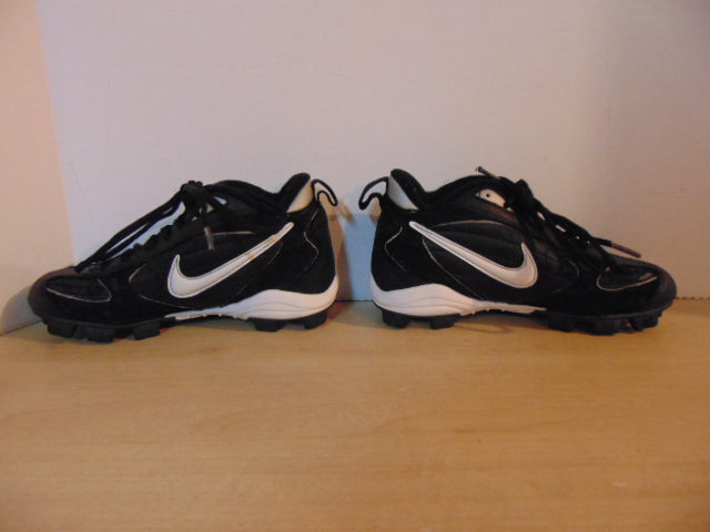 Baseball Shoes Cleats Child Size 1 Nike Black White Excellent