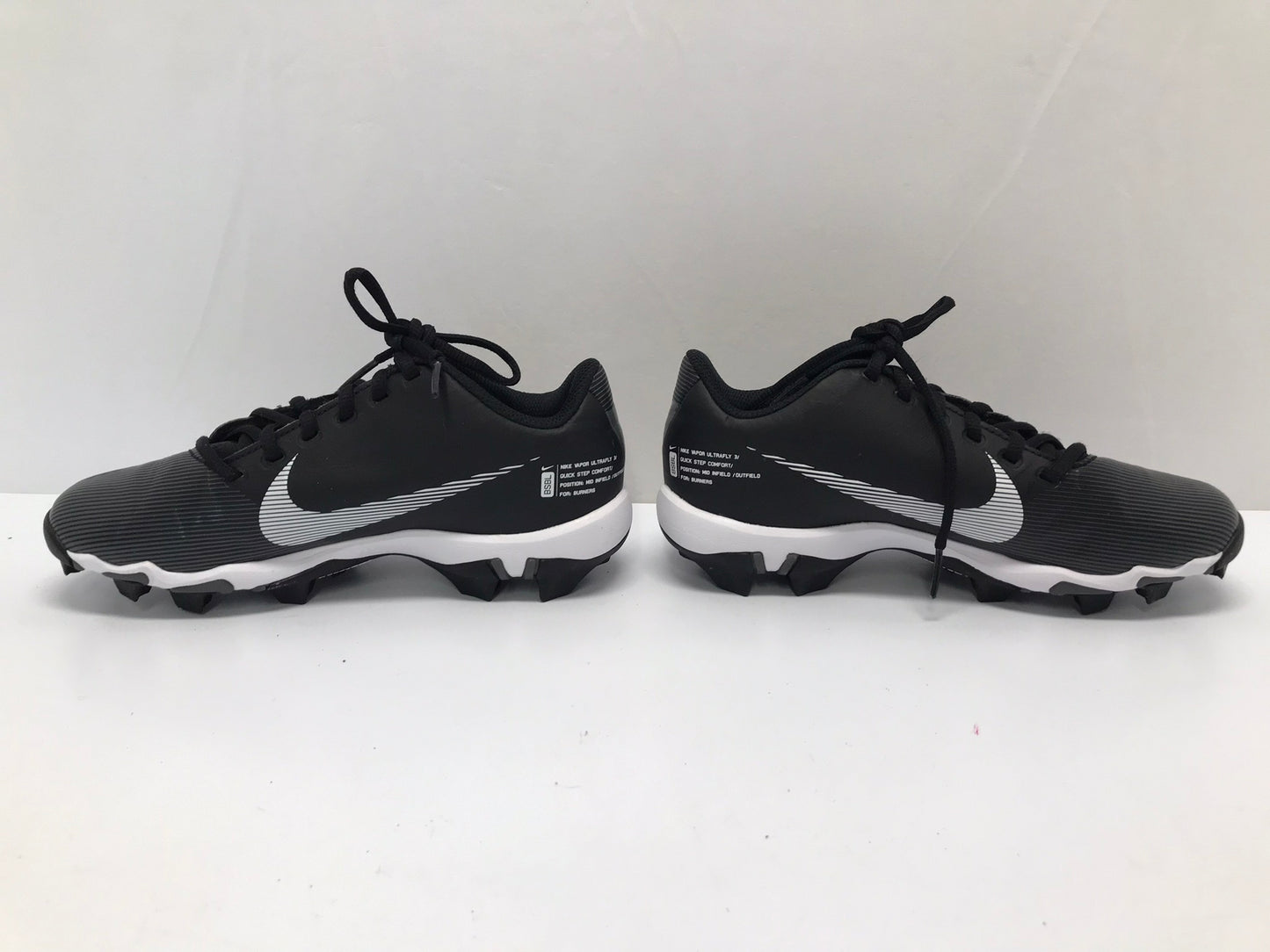 Baseball Shoes Cleats Child Size 4.5 Nike Vapor Ultrafly Black White New Demo Model
