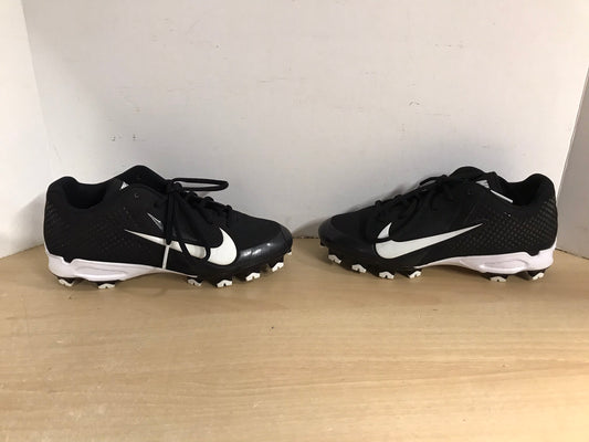 Baseball Shoes Cleats Child Size 6 Nike Youth Black White Excellent