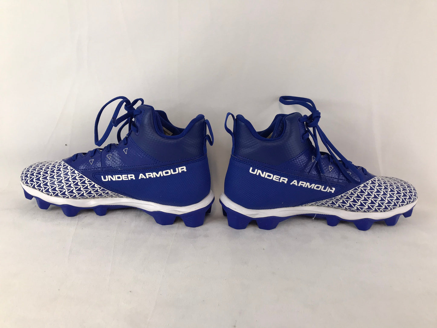 Baseball Shoes Cleats Men's Size 7.5 Under Armour Blue White High Top As New