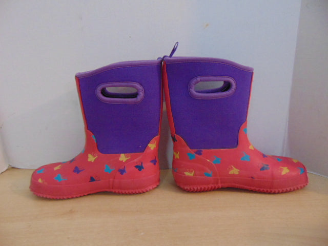 Bogs Style Child Size 4 Bogs Style Hot Paws Pink Purple Neoprene Rubber Rain Winter Snow Waterproof