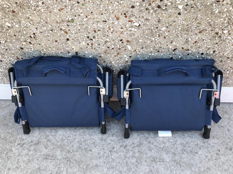 Camping Adventures 2 Folding Pack In And Out Beach Camping Sports Chairs, Bench Clips On As New