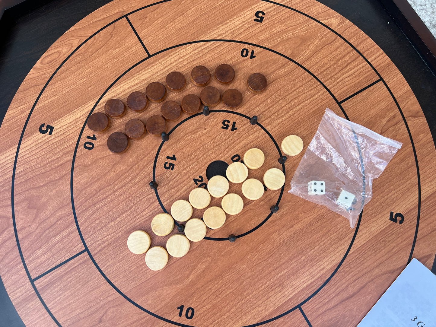 Crokinole Deluxe Vintage Style Checkers & Backgammon As New In Box Large 24 x 24 inch