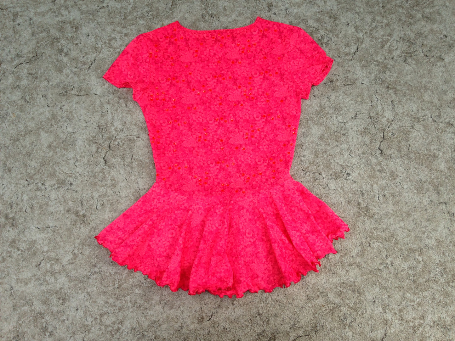 Figure Skating Dress Child Size 12 Fushia With Sequences Excellent