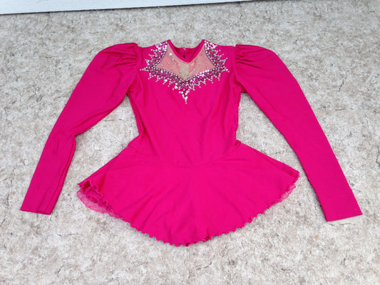 Figure Skating Dress Child Size 12 Fushia With Sequences Excellent