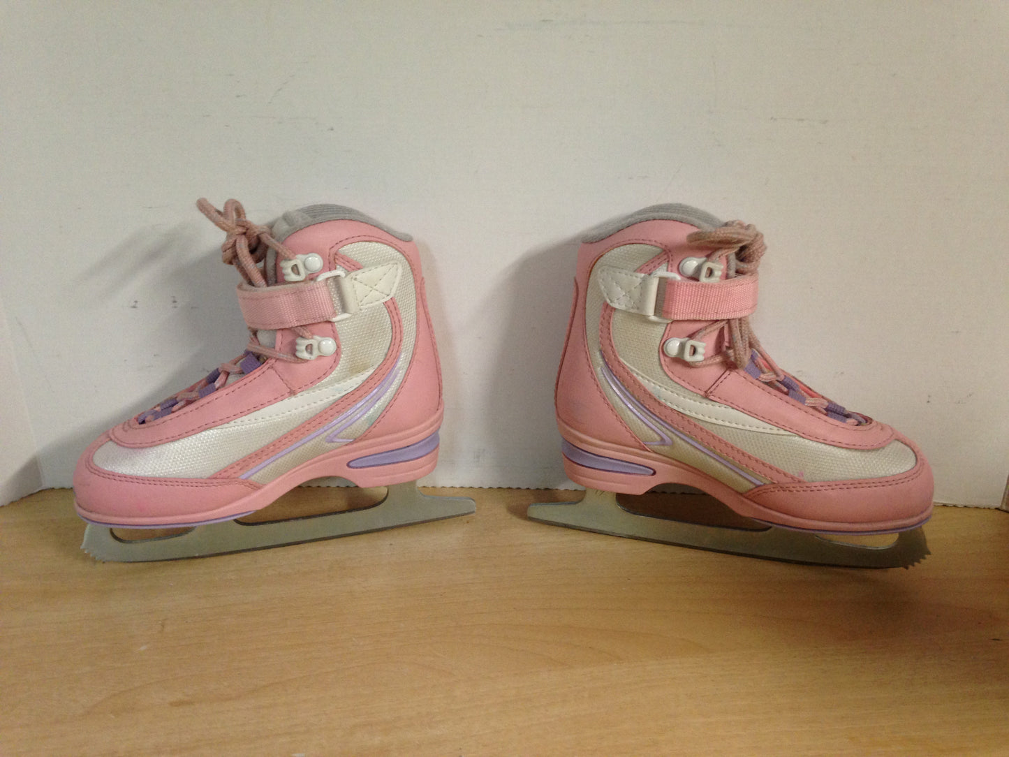 Figure Skates Child Size 13 Softec Soft Skates Pink White Excellent