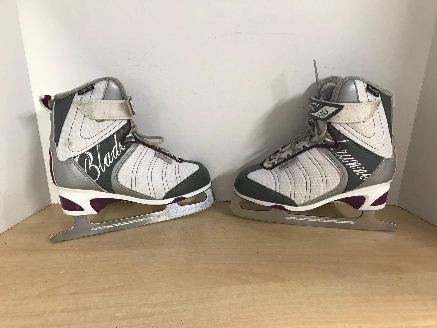 Figure Skates Ladies Size 6 Bladerunner Soft Skates Purple White Grey Excellent