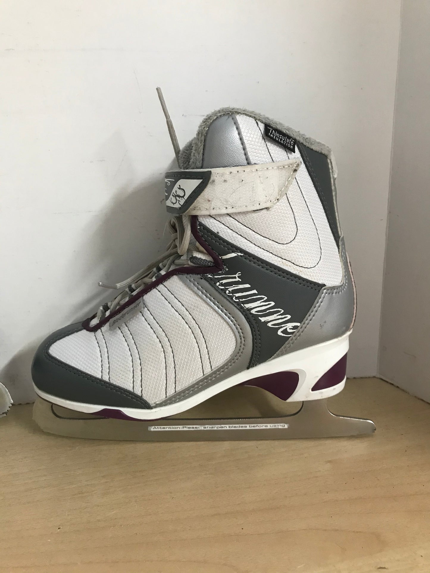 Figure Skates Ladies Size 6 Bladerunner Soft Skates Purple White Grey Excellent