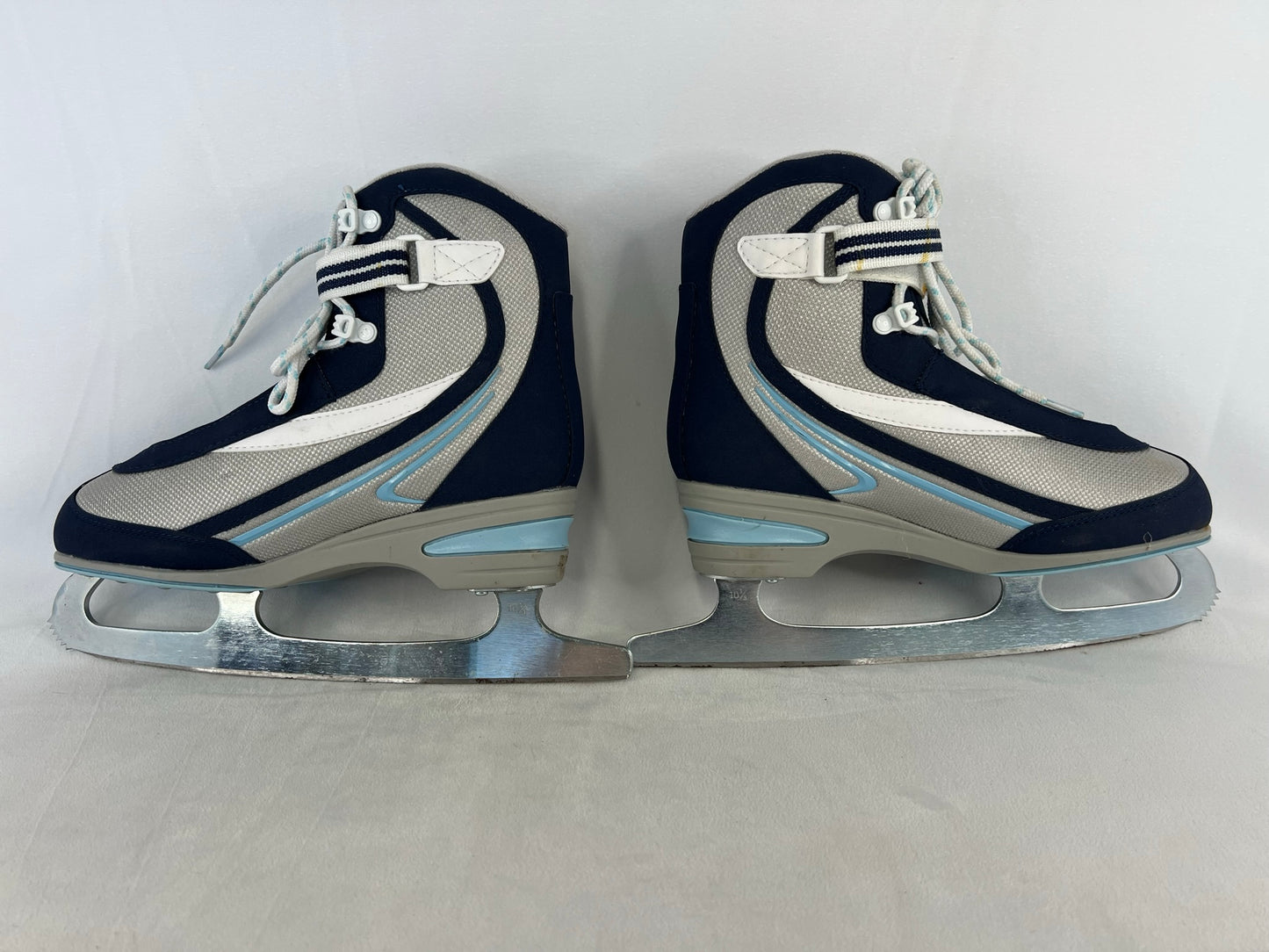 Figure Skates Ladies Size 9 Jackson Softec Soft Skates Grey Denim Blue As New