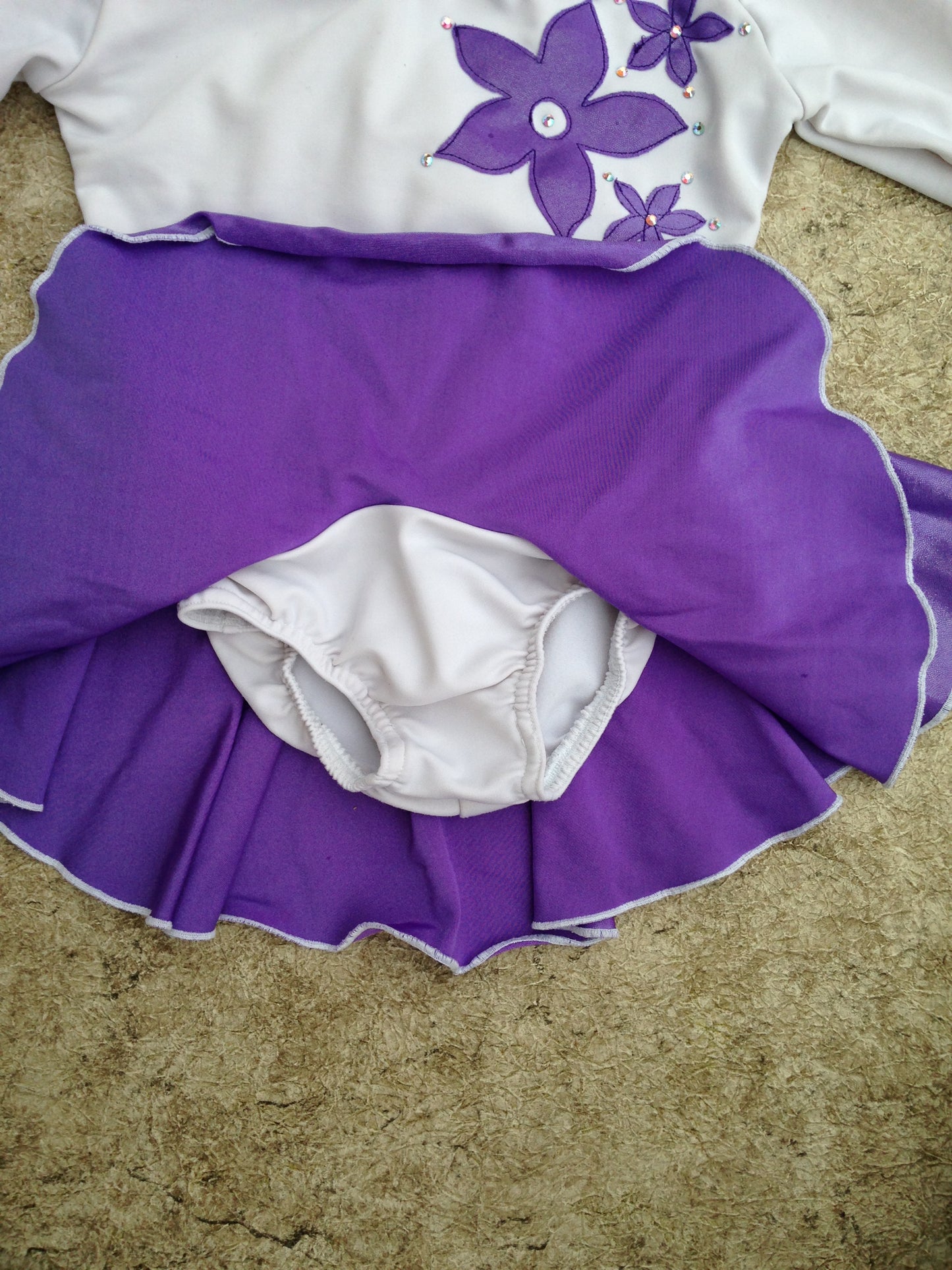 Figure Skating Dress Child Size 8 White and Purple