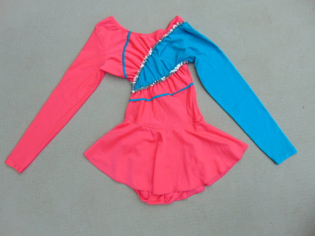 Figure Skating Dress Ladies Size Small Pink Teal With Sequences New Demo Model