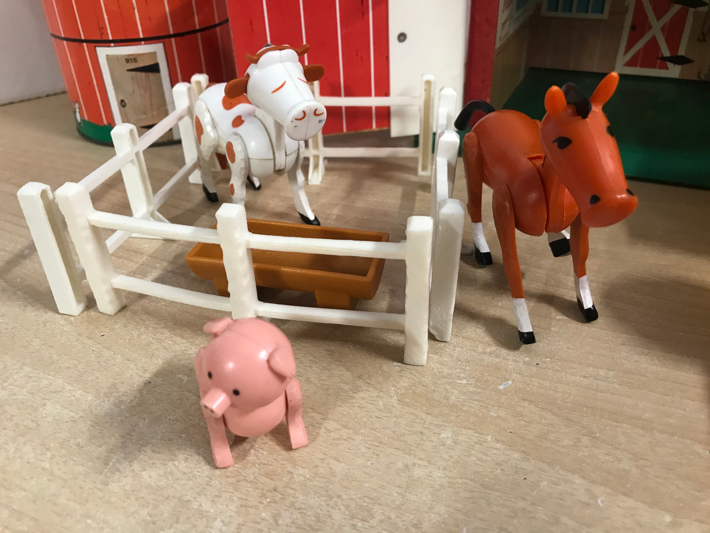 Fisher Price Vintage 1967 Little People Play Family Farm With Silo Minor Wear