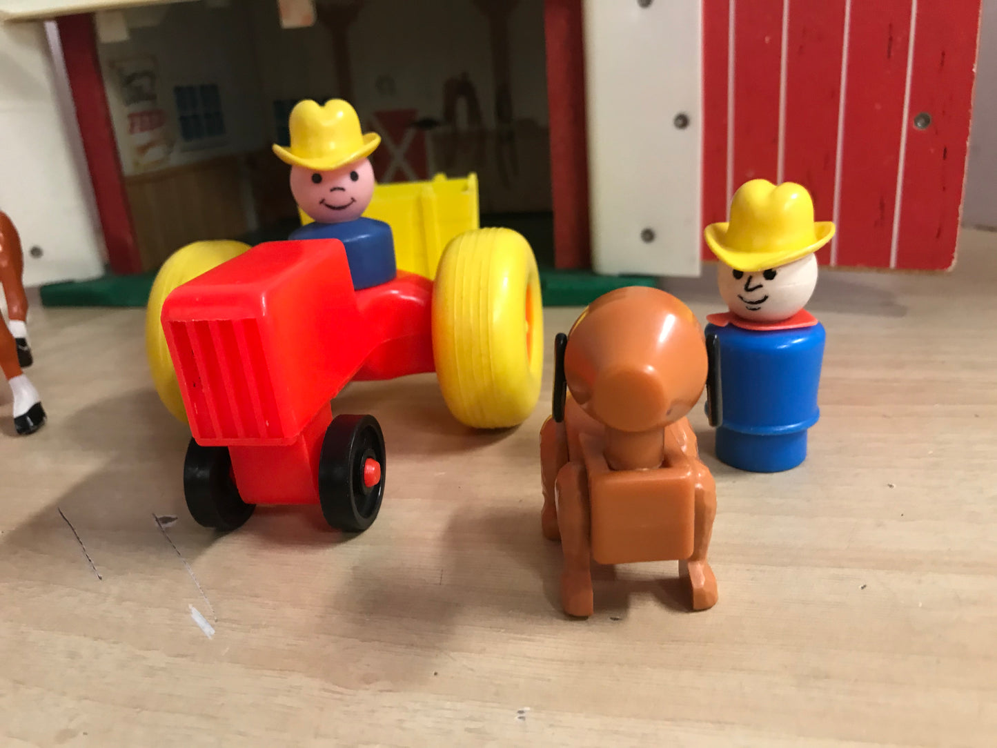 Fisher Price Vintage 1967 Little People Play Family Farm With Silo Minor Wear