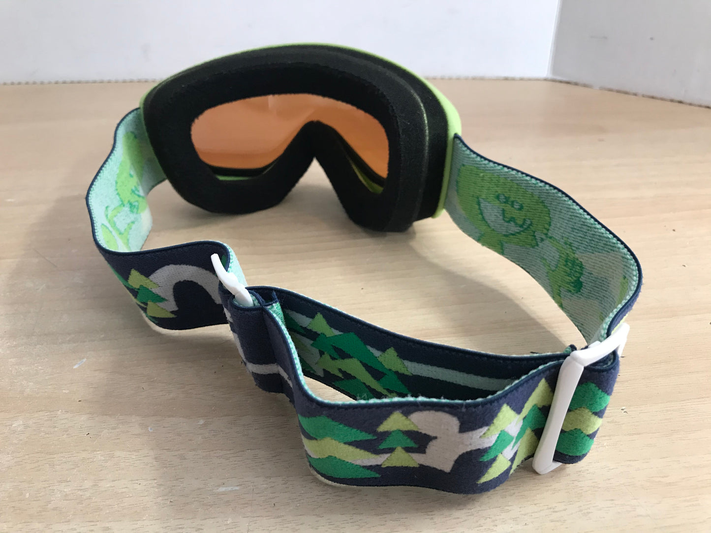Ski Goggles Child Size 4-7 Lime Blue Black Orange Lenses