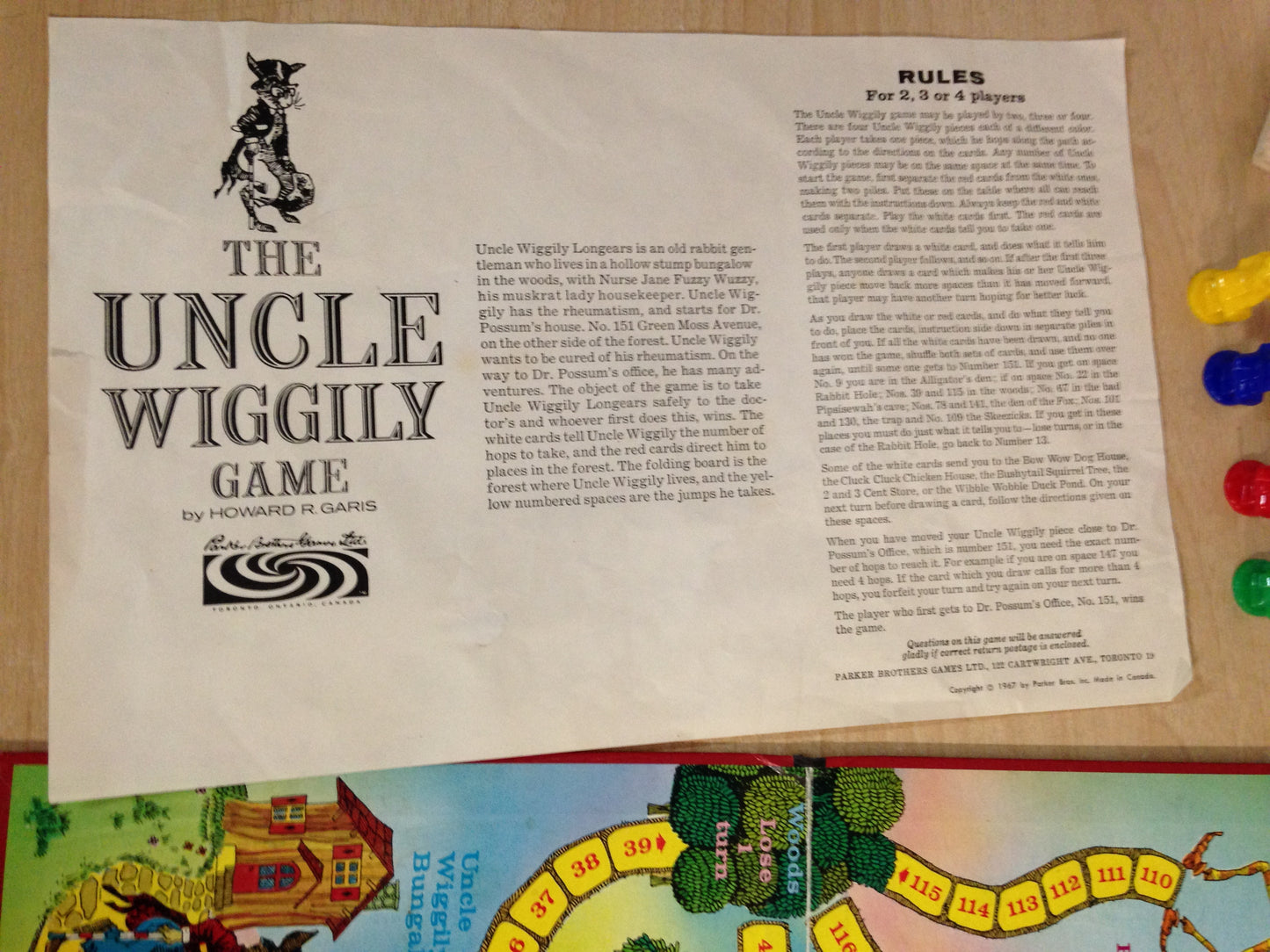 Y Game 1967 The Uncle Wiggily Game Complete RARE