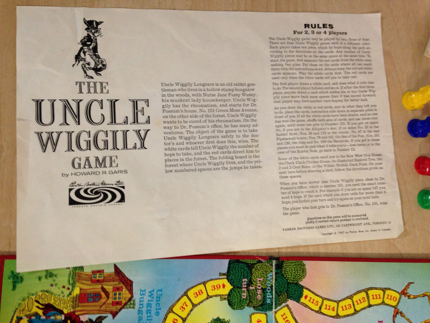 Y Game 1967 The Uncle Wiggily Game Complete  RARE