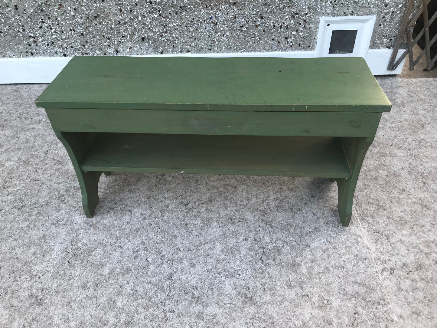 Garden Wood Bench 18 x 11 x 3 Solid Wood Well Made