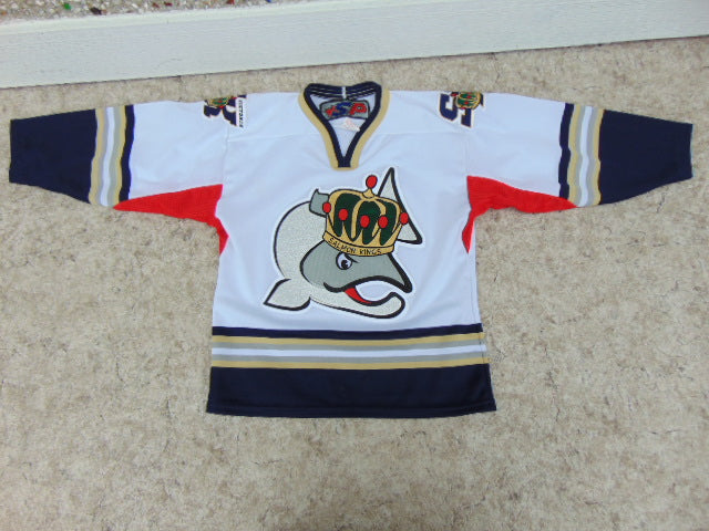 Hockey Jersey Child Size Junior 6-8 S-M Victoria Salmon Kings White Multi New Demo Model