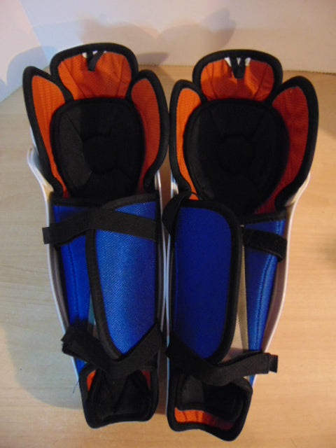 Hockey Shin Pads Men's Size 15 inch Easton Vent Air Calf Wrap As New White Blue