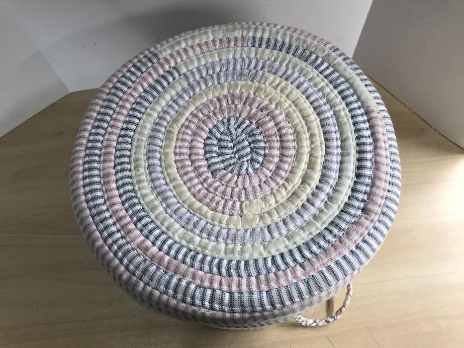 Home and Cottage Large Heavy Cotton Woven Basket Laundry Storage Travel Tote 16x20 As New