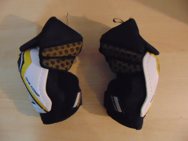 Hockey Elbow Pads Child Size Junior Medium Bauer One Comp White Yellow Black