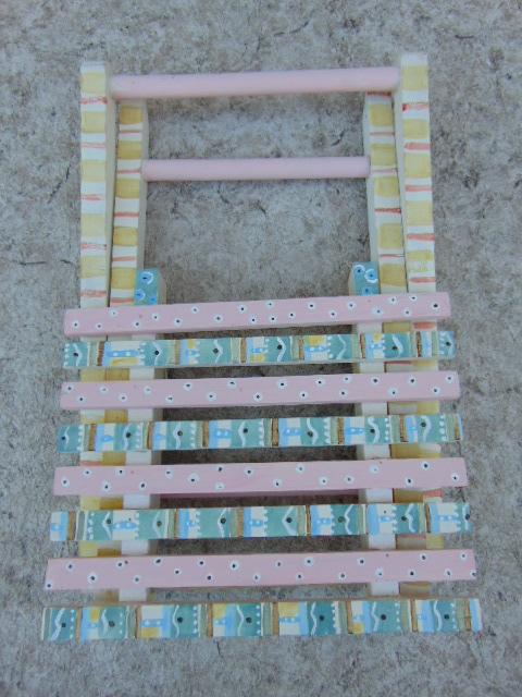 Hand Painted Child Vintage Wood Folding Camping Stool Age 2-5 Amazing