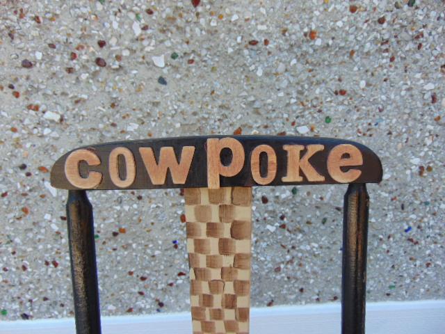 Hand Painted Lil Cow Poke Western Chair Child Solid Wood vintage Chair Age 2-5 Amazing