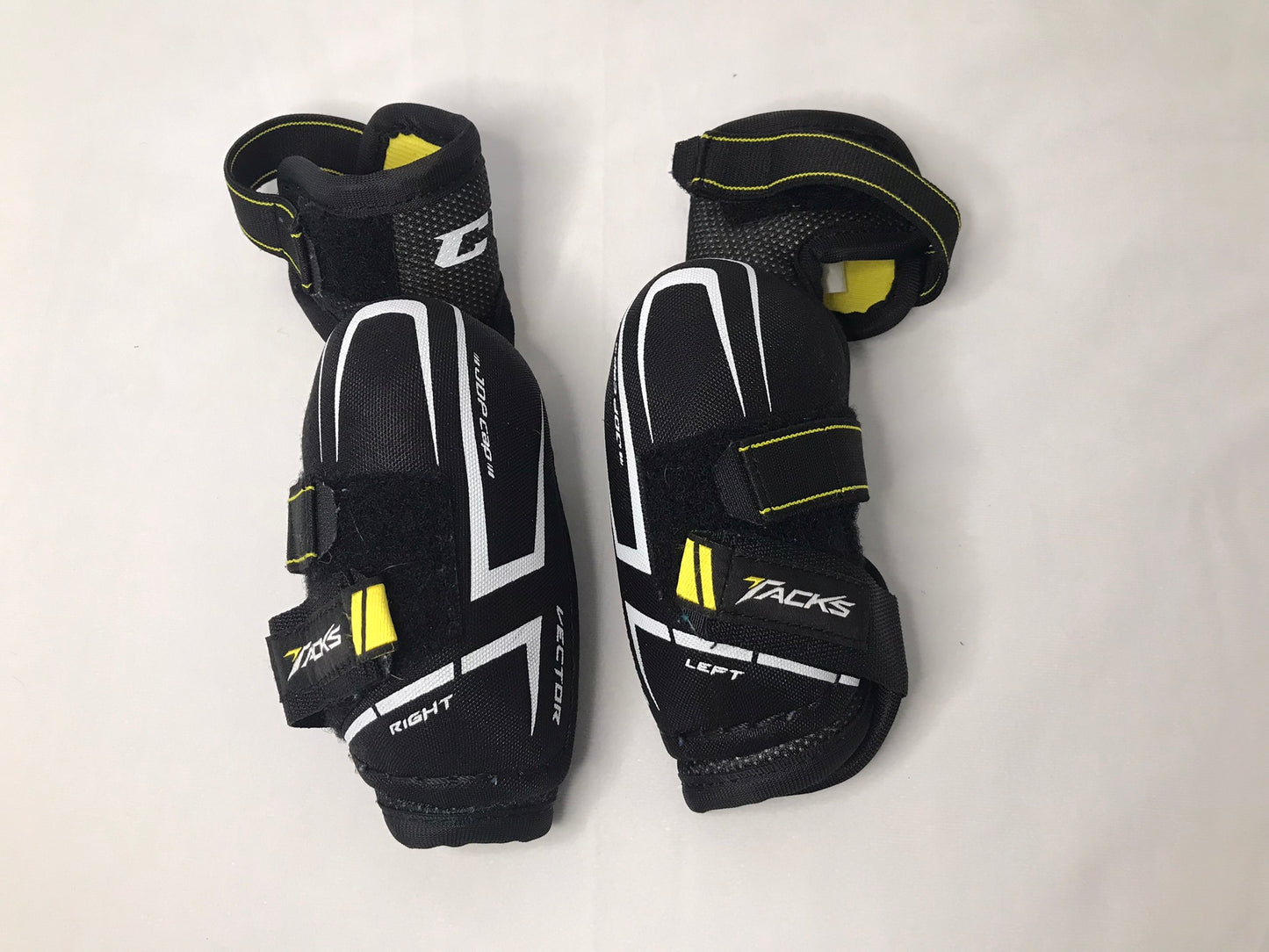 Hockey Elbow Pads Child Size Junior Small CCM Tacks Black Yellow New Demo Model
